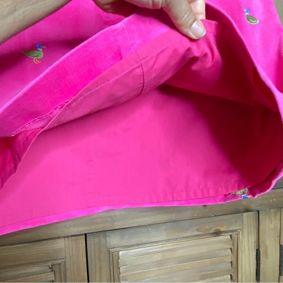 Lilly Pulitzer 90’s white label ducks on pink corduroy A-line skirt size-4 - Picture 4 of 10